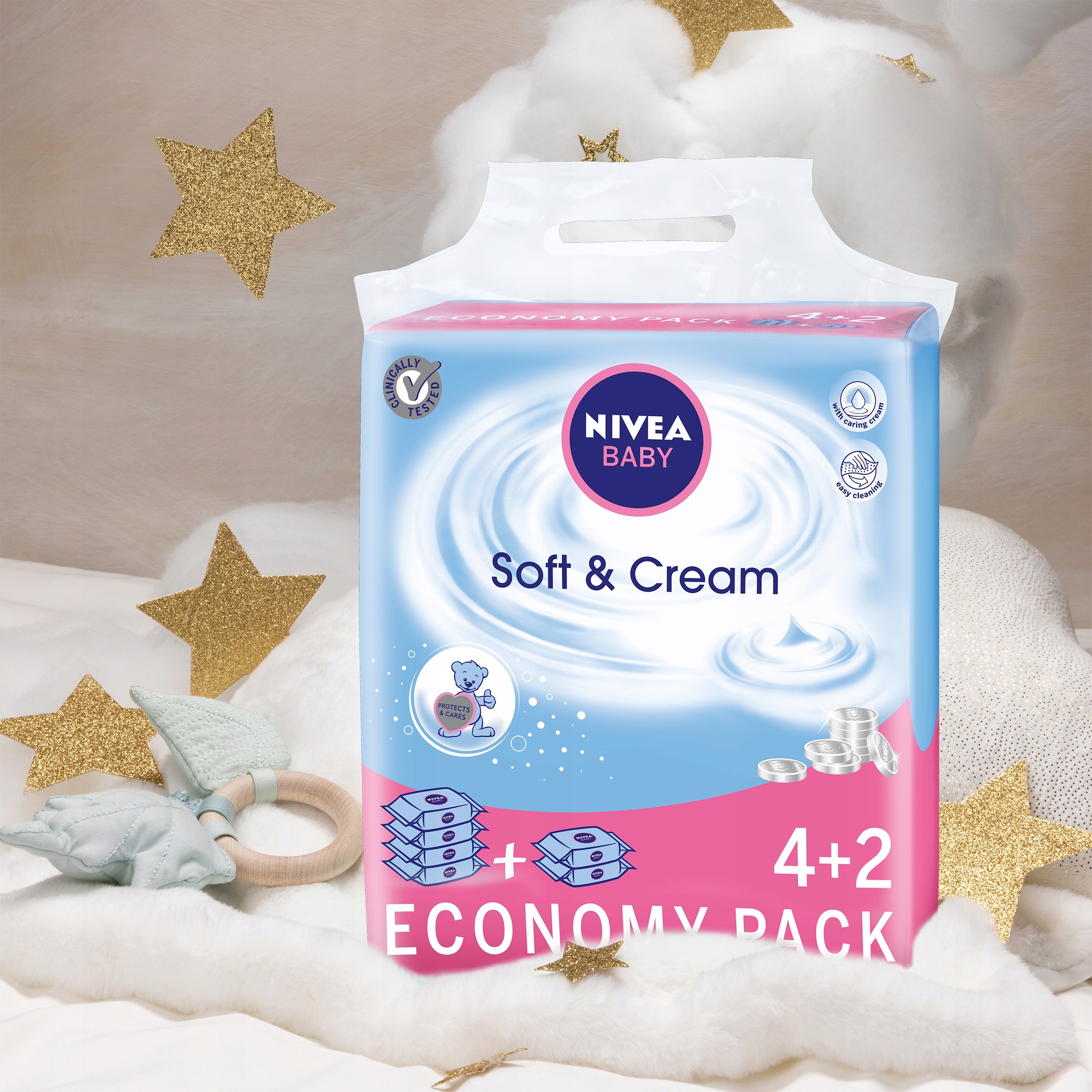 nivea baby chusteczki nawilżane soft & cream