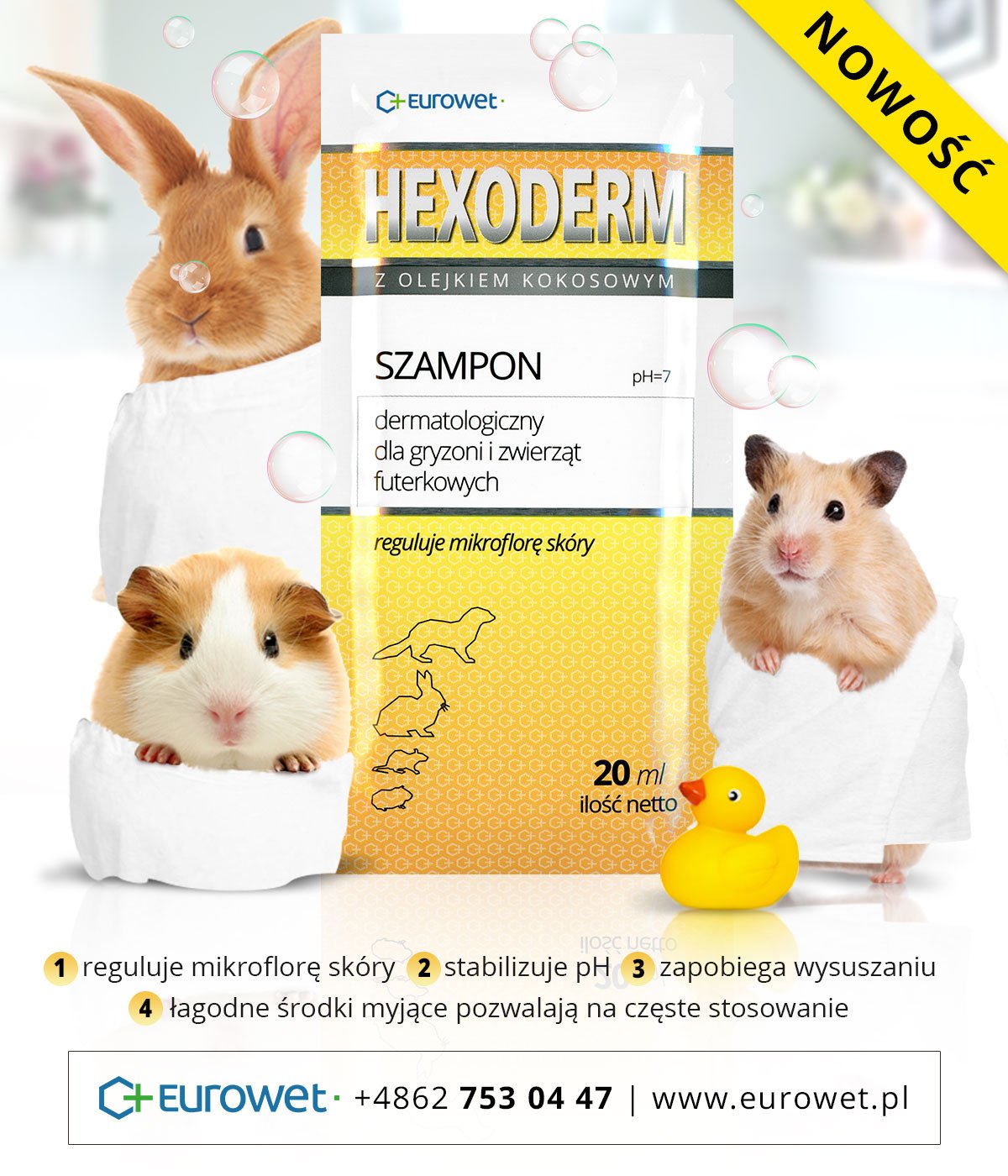 hexoderm szampon dla gryzoni 20ml uzycie