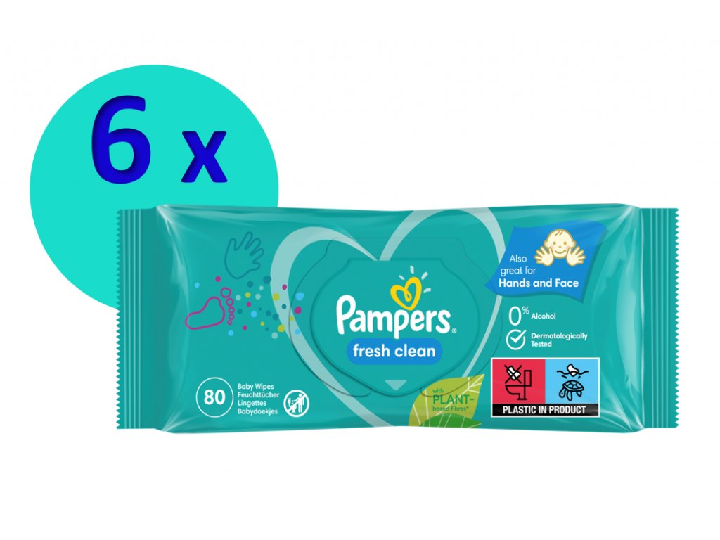 pampers fresh clean 6x80