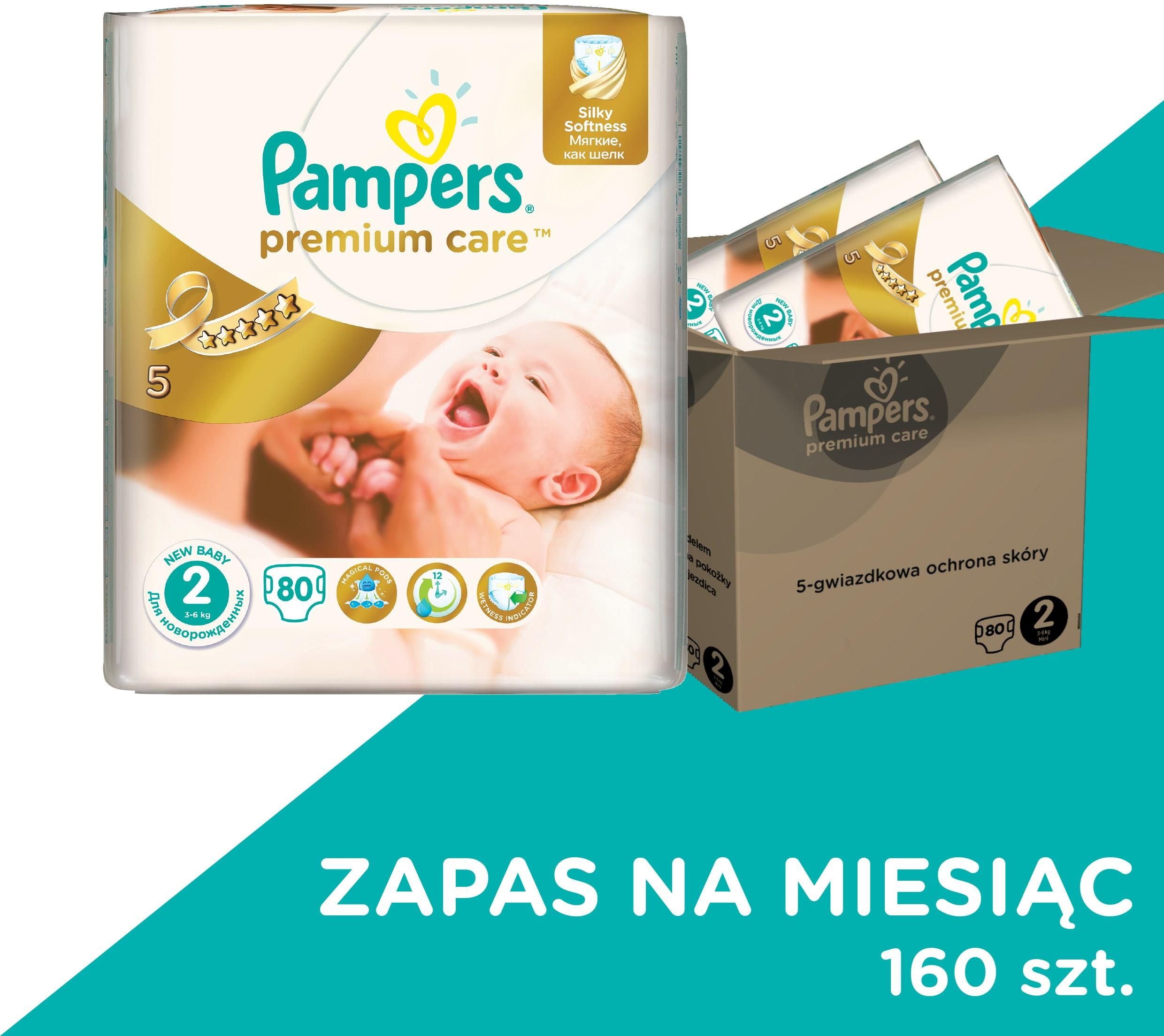 pampers premium care pieluchy rozmiar 2 mini 3-6kg 80 sztuk