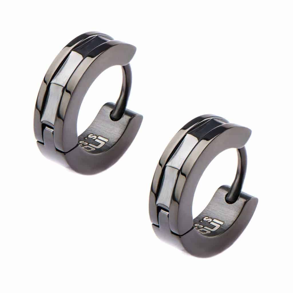 black huggie earrings