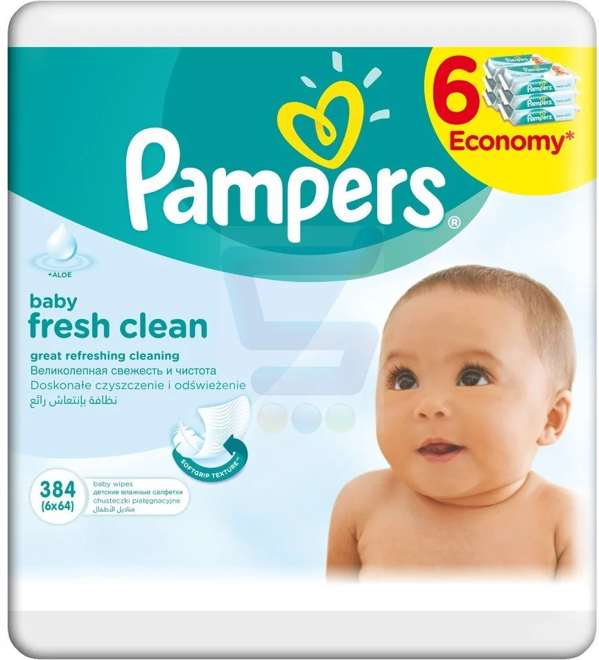 pampers chusteczki aloe 6 x 64 szt