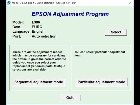 l386 epson reset pampers