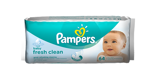 pampers fresh clean chusteczki dla niemowląt 6 x 64 sztuki