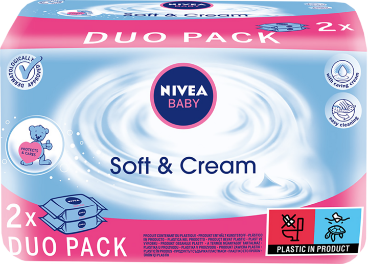 nivea baby chusteczki nawilżane soft & cream