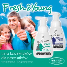 biały jeleń pianka do mycia twarzy fresh & young