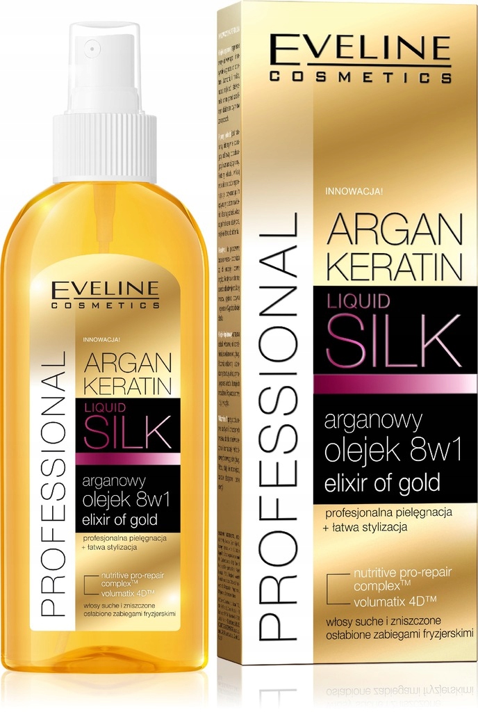 eveline argan & keratin arganowa odżywka do włosów 8w1