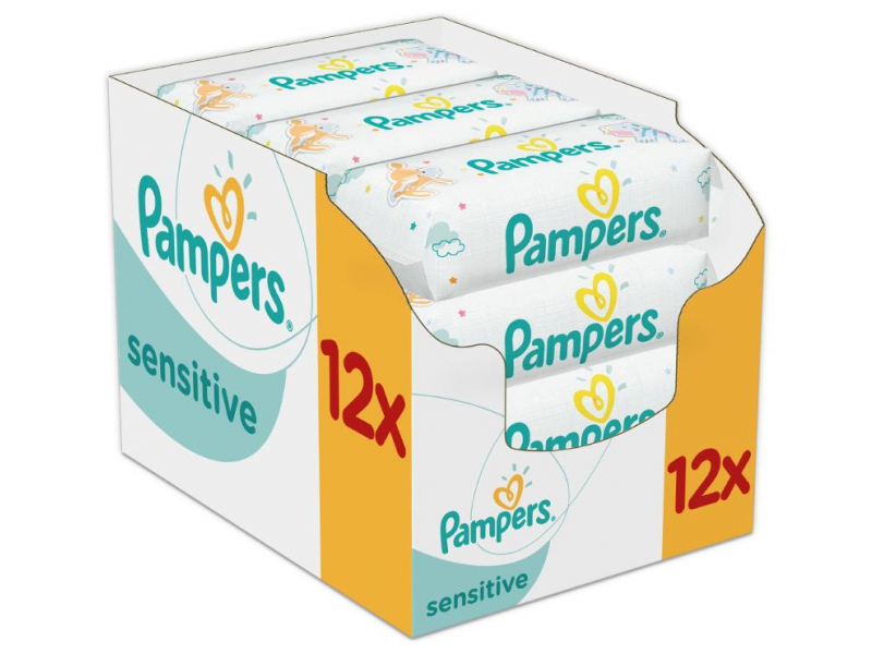 pampers sensitive chusteczki nawilżane 12x56 sztuk