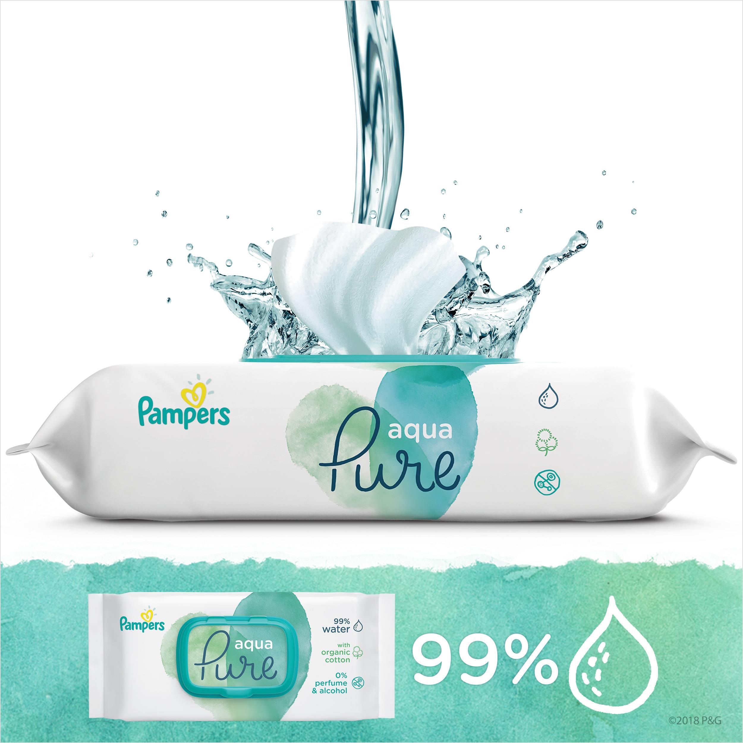 pampers aqua pure chusteczki nawilżające 9x48 szt