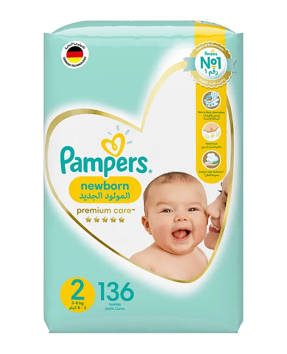 pampers 2 new baby-dry pieluchy 100szt 3-6kg mini