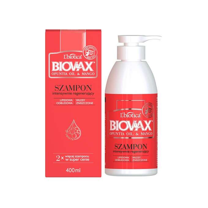 lbiotica biovax opuntia oil & mango szampon intensywnie regenerujący