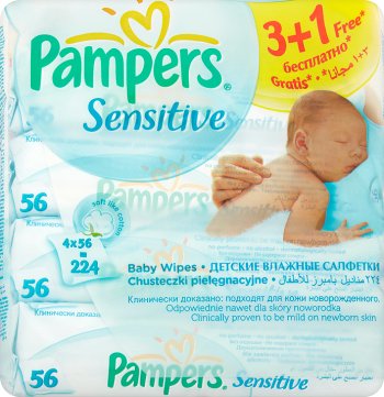 chusteczki pampers sensitive 4x56