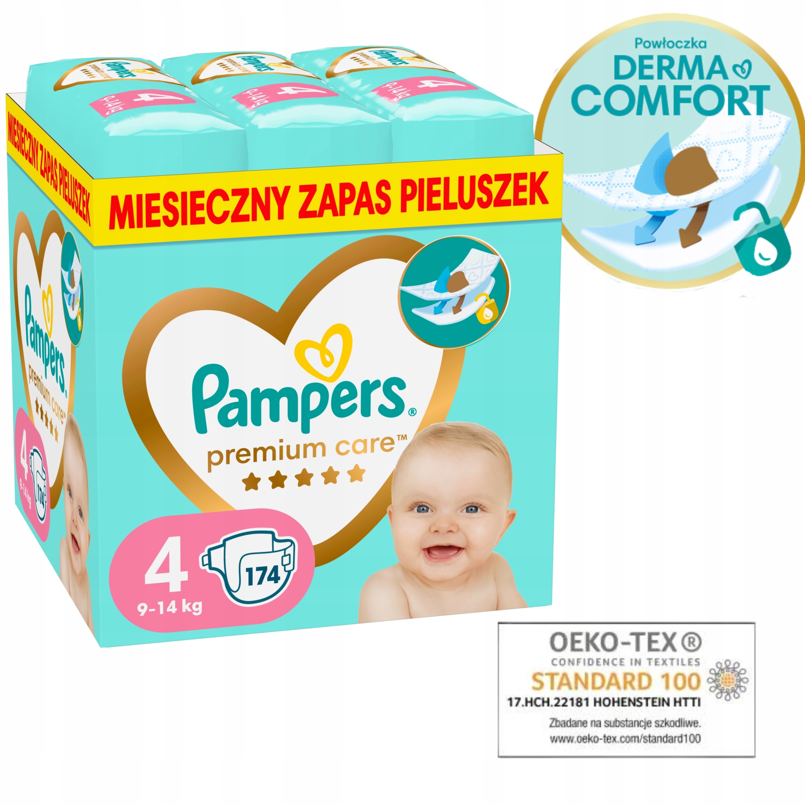 pampers pieluszki zapas 4 maxi aż 174 sztuk hurt