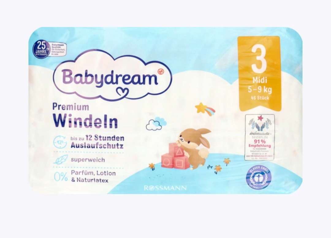 babydream pieluchy do 12h