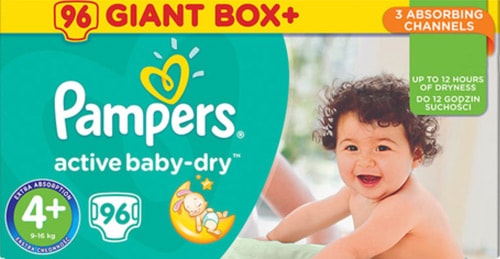 pampers active 4+ 96