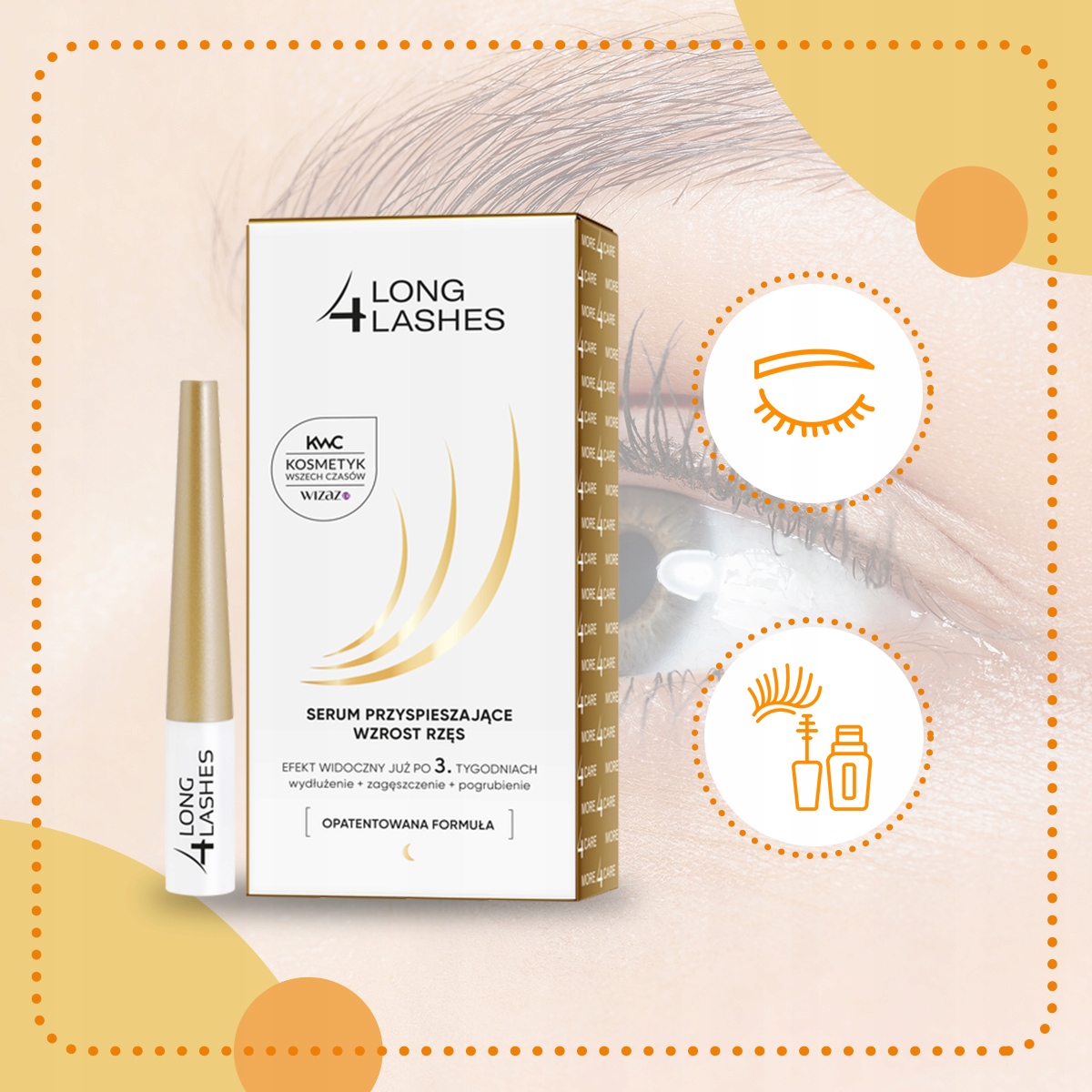 aa long 4 lashes serum przyspieszające wzrost rzęs 3ml szampon