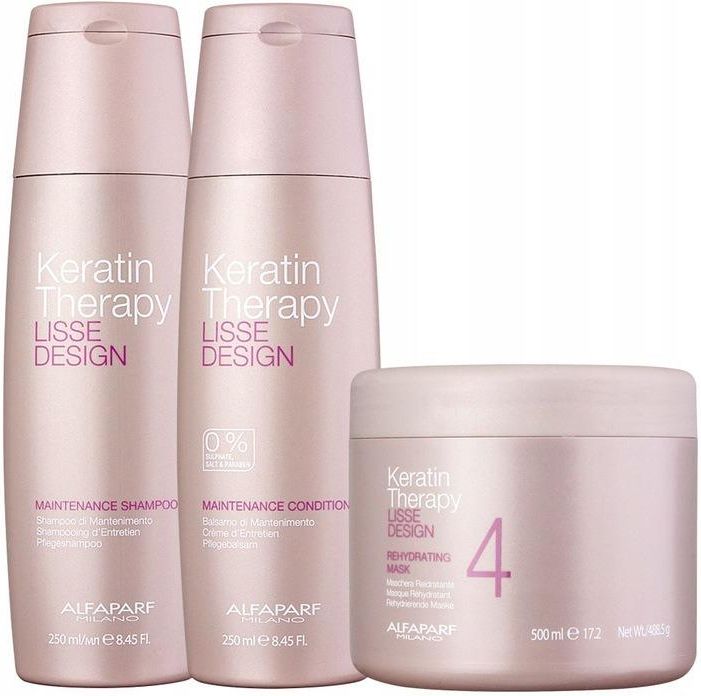 2x alfaparf lisse design keratin szampon odżywka