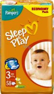 pampers sleep&play 3 midi 4-9kg 58szt