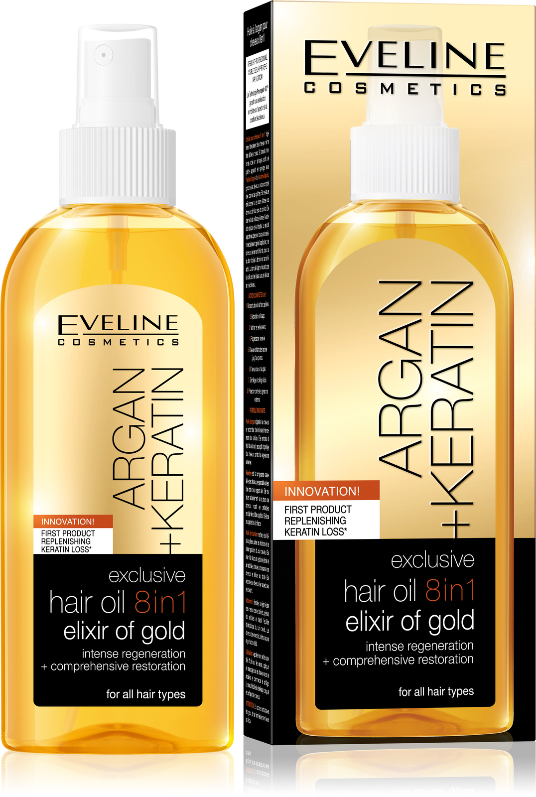 eveline argan keratin arganowy olejek do włosów 8w1