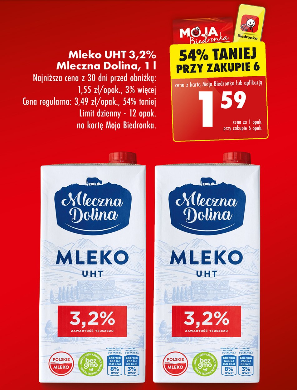 biedroka pieluchy promocja przy zakupie mleka