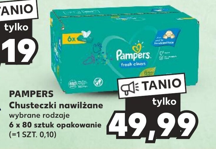 6pak mokrych chusteczek pampers kaufland