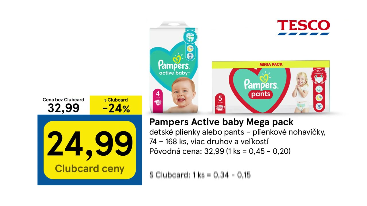 mega paka pampers activ baby 3 tesco