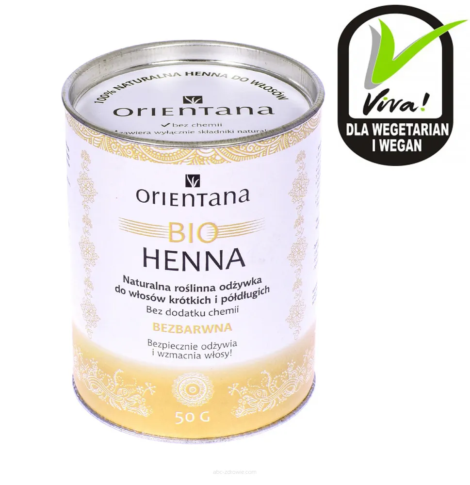 orientana bio henna bezbarwna odżywka do włosów 50g