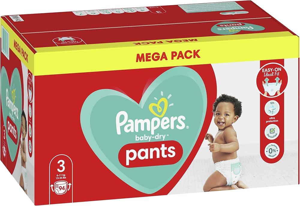 pampers active baby 150 nappies size 3 mega pack