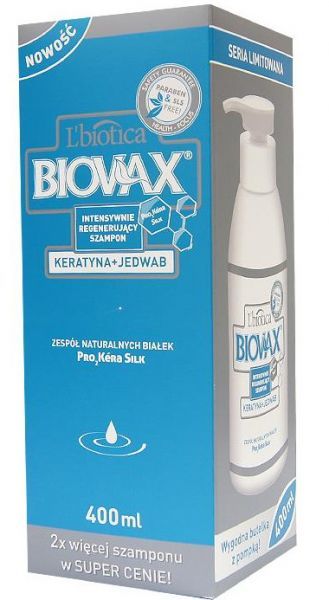 biovax keratyna jedwab intensywnie regenerujący szampon 400 ml