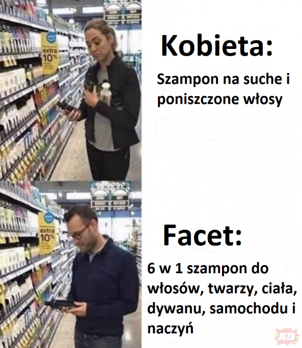 szampon do włosów do.ciala naczyn o i samochod umyje mem