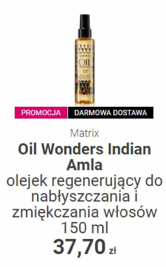 matrix oil wonders olejek regenerujący do nabłyszczania i zmiękczania włosów