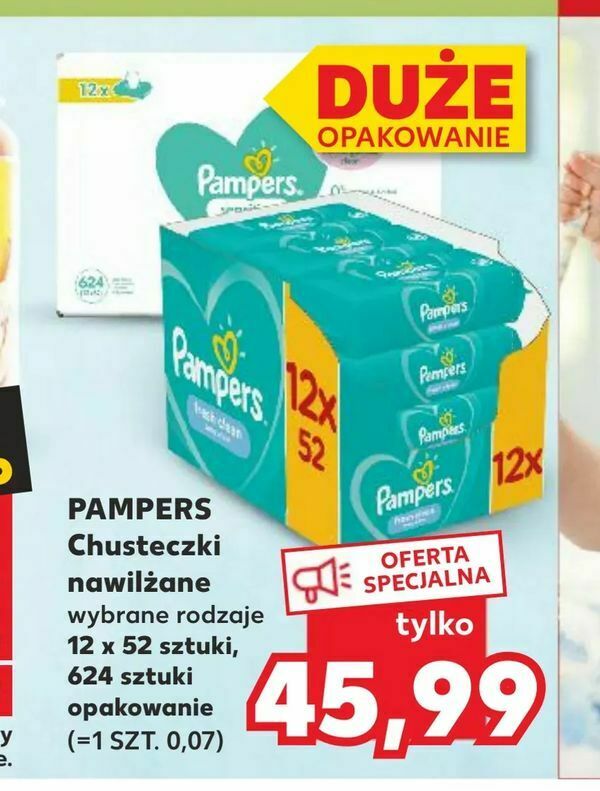 6 pak mokrych vhusteczek pampers kaufland