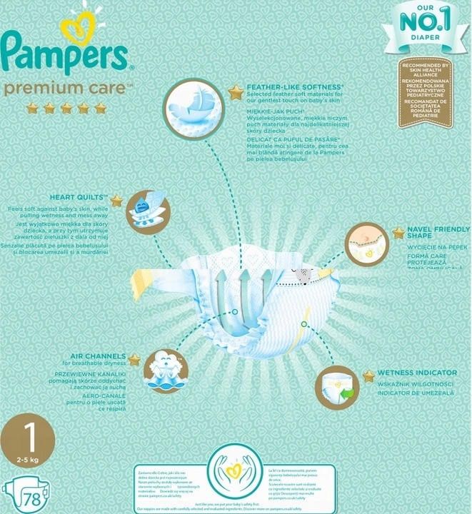 pampers premium care 1 78 sztuk