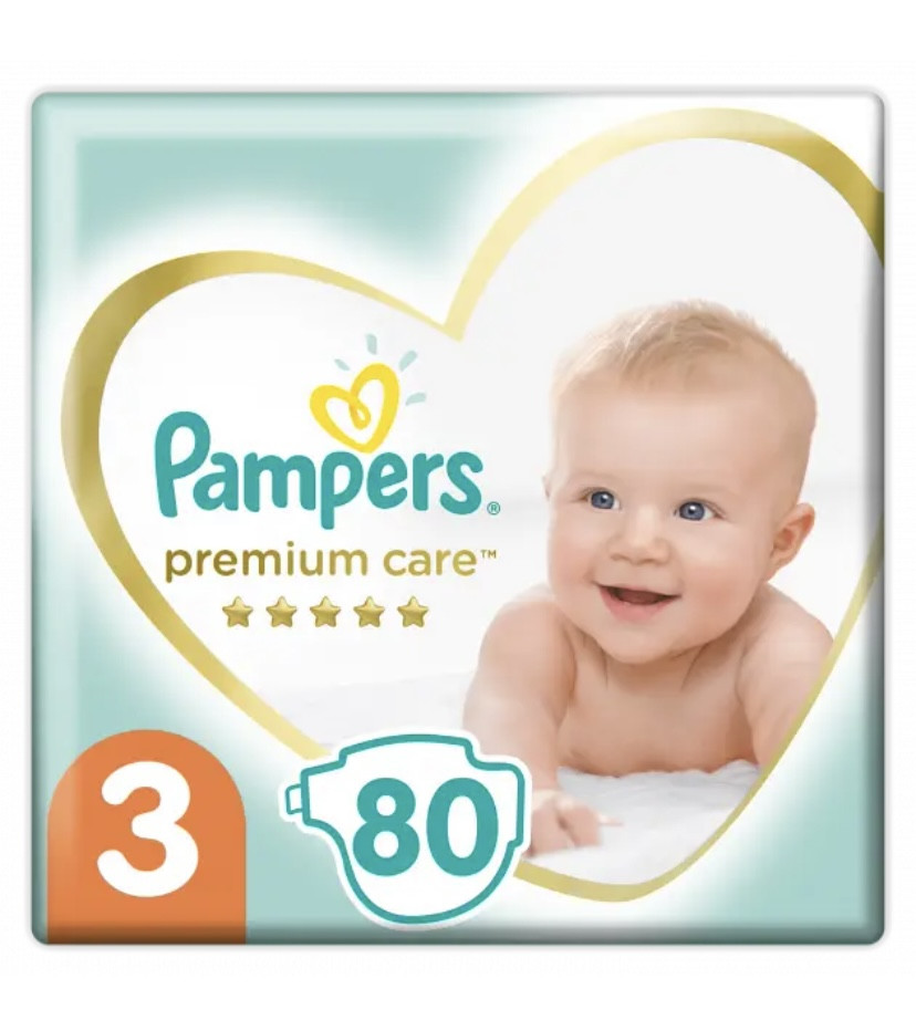 pampers premium care 3 80 шт