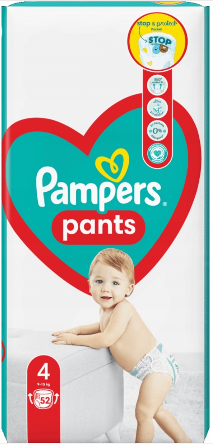 pampers pieluchomajtki 4 52