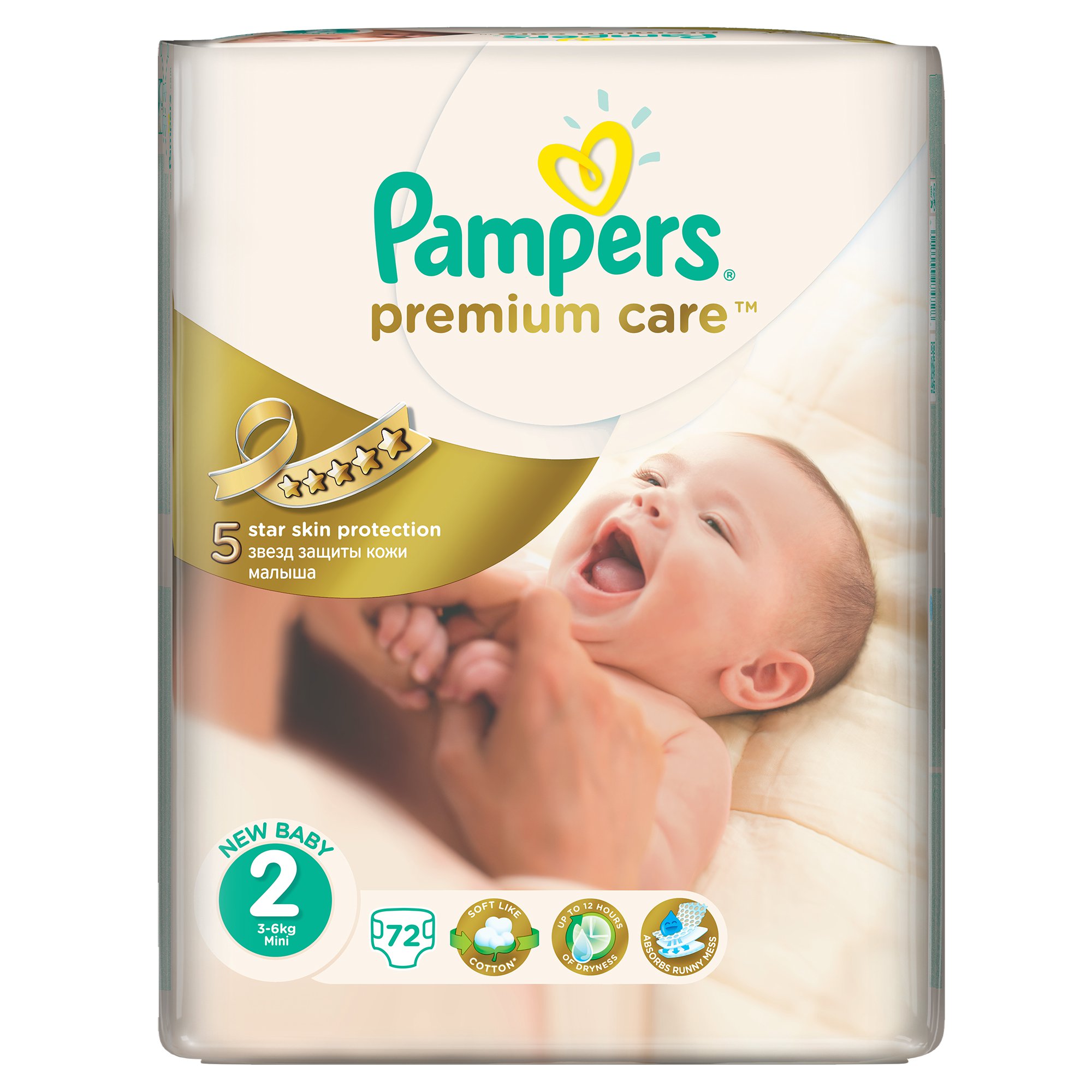 pampers premium care 2 mini 3-6kg 216 sztuk