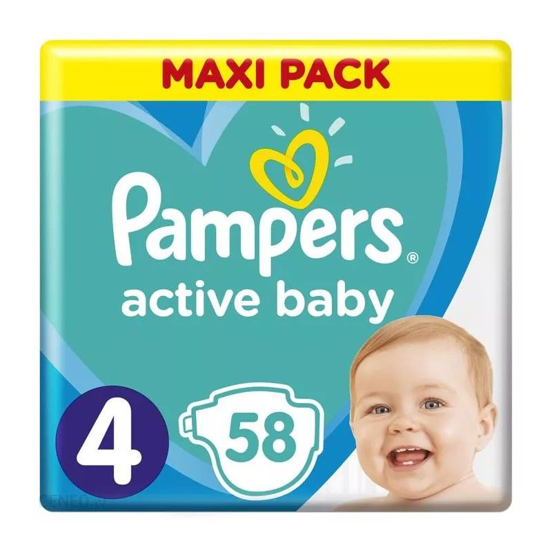 pampers active baby 4 58 sztuk