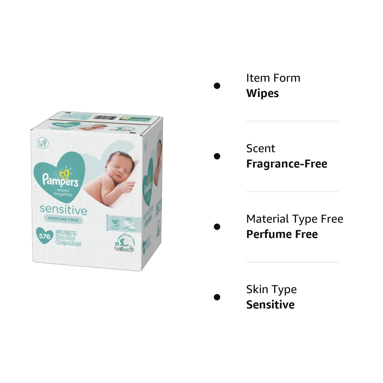 pampers sensitive 576 wipes