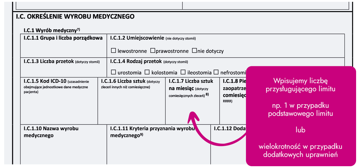 wyrobu medycznego pieluchomajtki liczba porządkowa