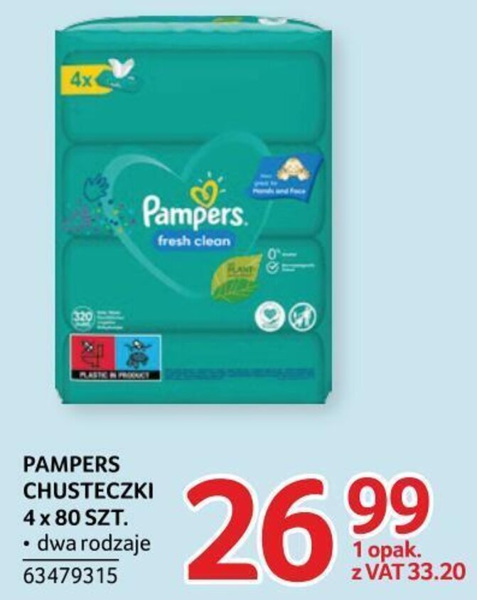 chusteczki pampers fresh clean selgros