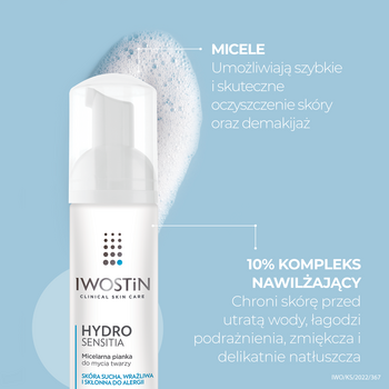 iwostin hydro sensitia micelarna pianka do mycia twarzy 165 ml