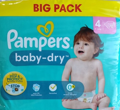 pampers 4 plus 70 szt