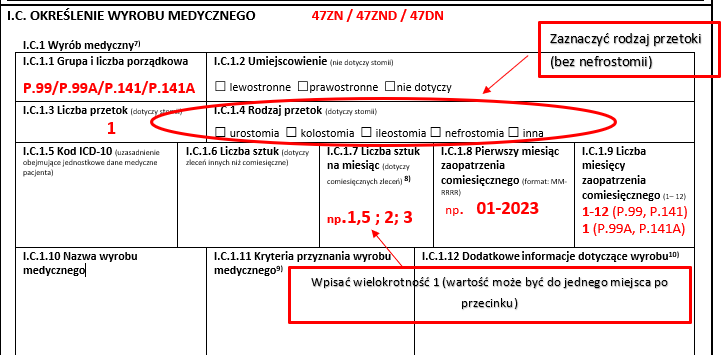 na jaki okres przysluguje zaopatrzenie w pieluchy w stomi