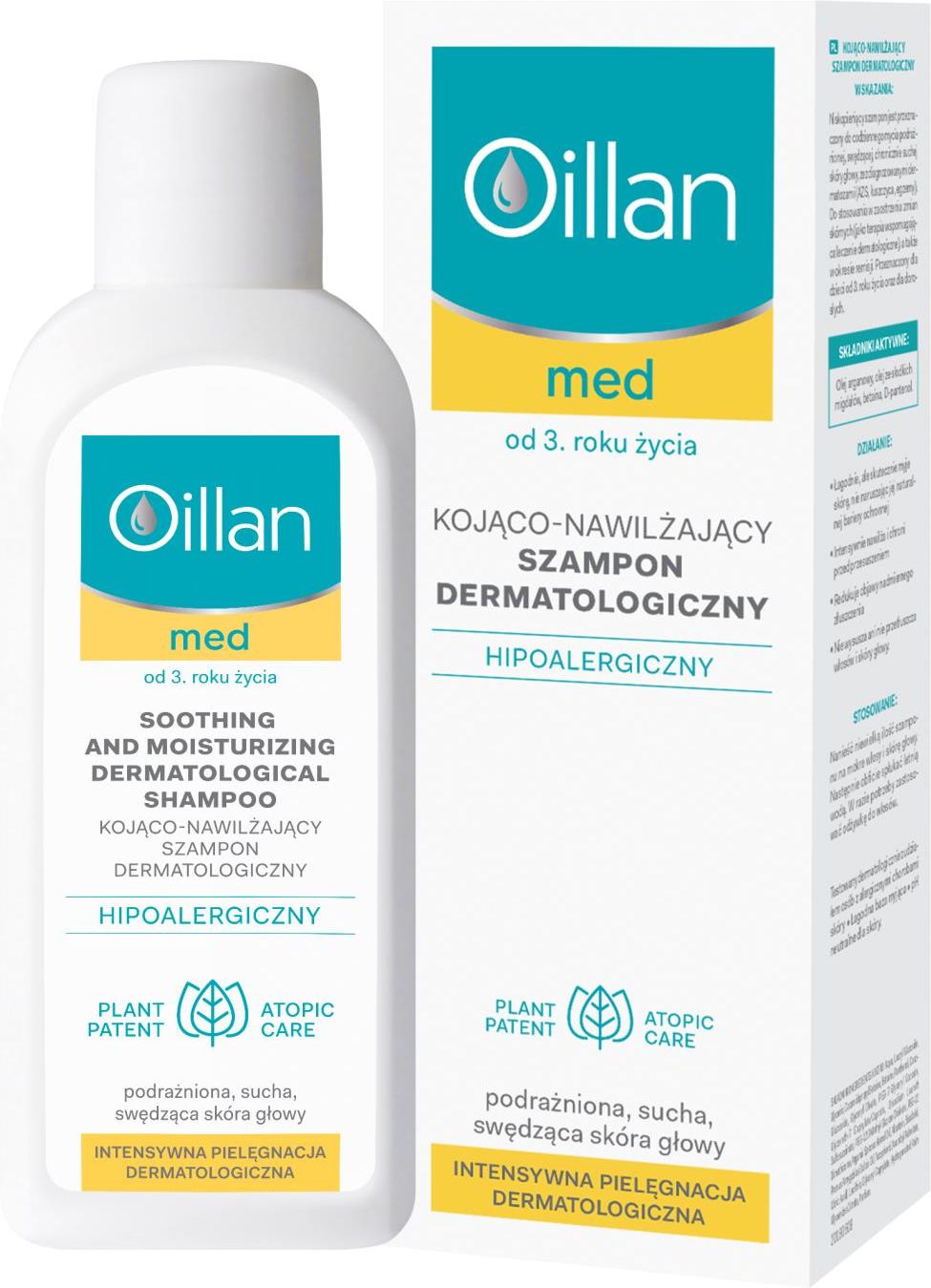 oillan med+ kojąco nawilżający szampon dermatologiczny wizaz