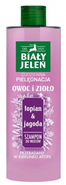 biały jeleń szampon do włosów łopian&jagoda