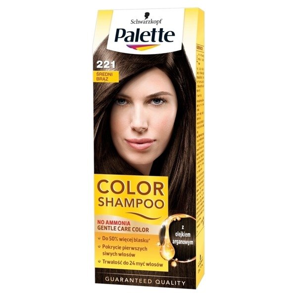 palette color shampoo szampon koloryzujący 221 średni brąz