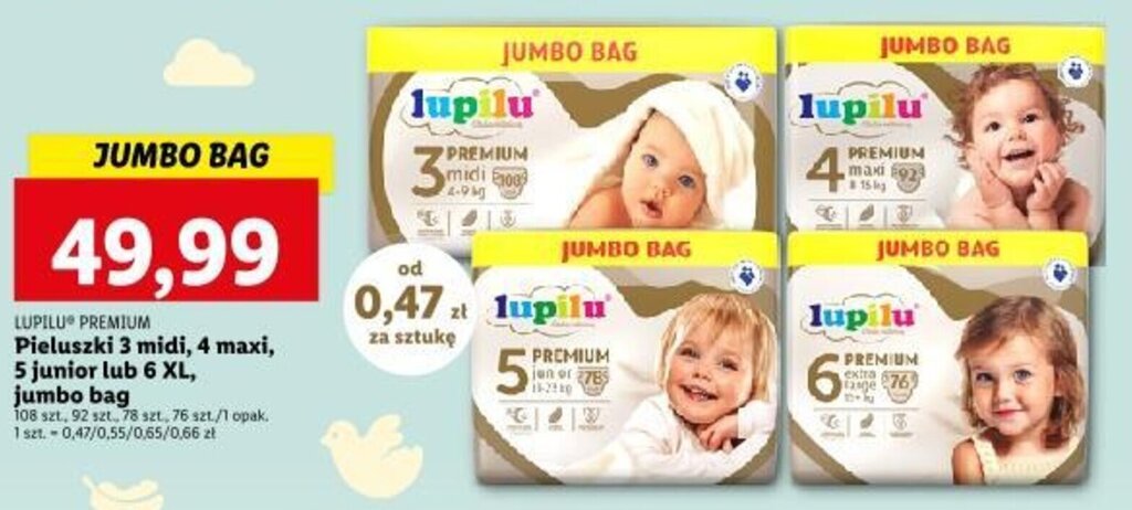 jumbo pack pieluchy lidl promocja maj 2o19