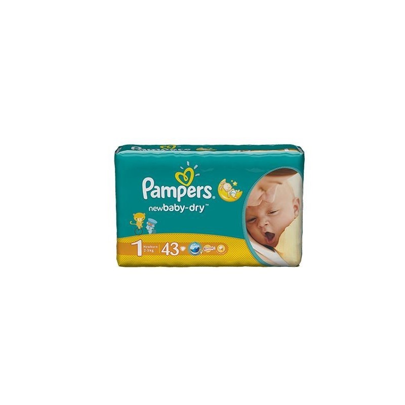 pampers new baby-dry pieluchy 1 newborn 2-5 kg 43 szt