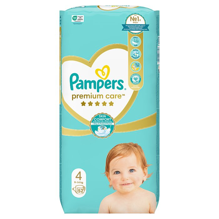 pampers premium care pieluchy 4 maxi 9-14kg 52szt