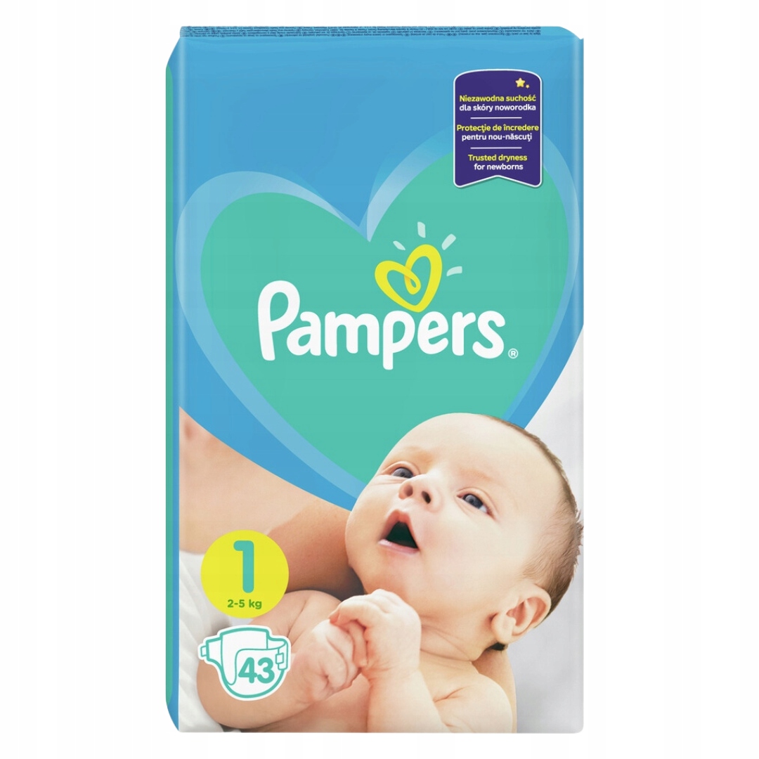 pieluchy pampers new baby dry 1 newborn 2-5 kg 43